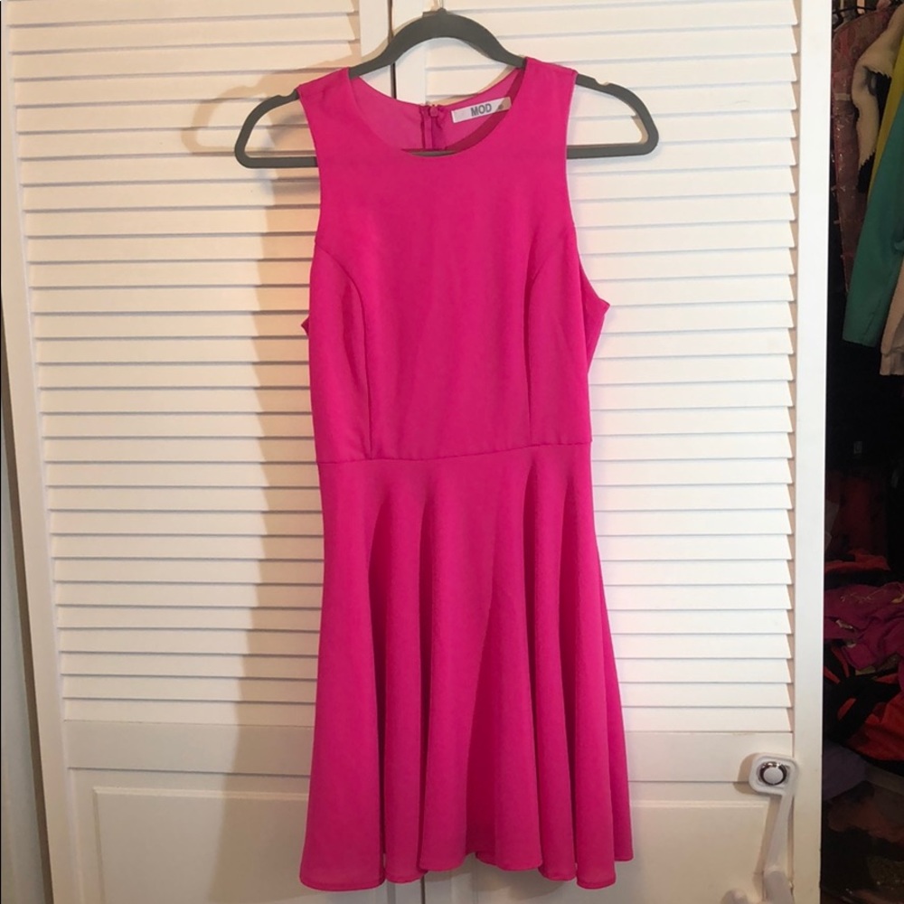 MOD dress sleeveless bubble gum Barbie pink small